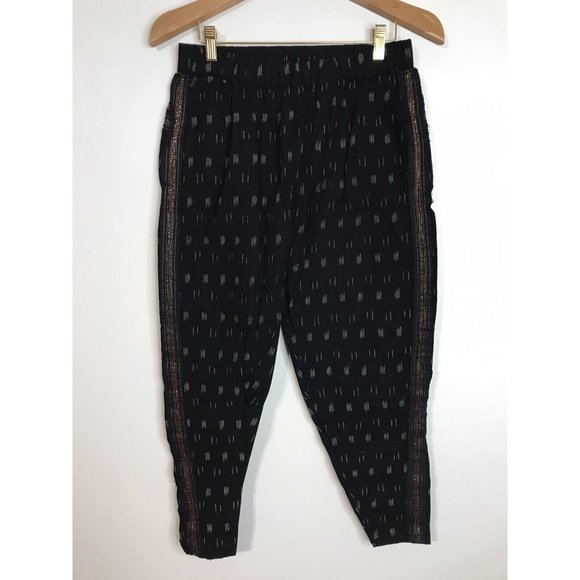 Anthropologie Women's XS Black Boho Black Bronze Beaded Pants - Picture 1 of 7